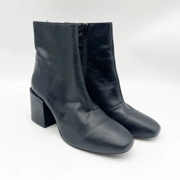 Free People Nicola Leather Block Heel Boots size 40