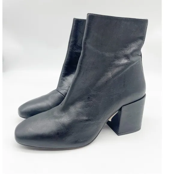 Free People Nicola Leather Block Heel Boots size 40