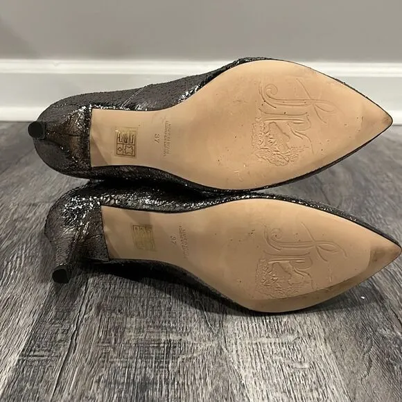 Free People NWOB Leather Lexi Heel metallic bootie - 37 (7-7.5)