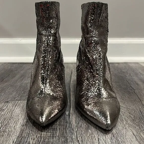 Free People NWOB Leather Lexi Heel metallic bootie - 37 (7-7.5)