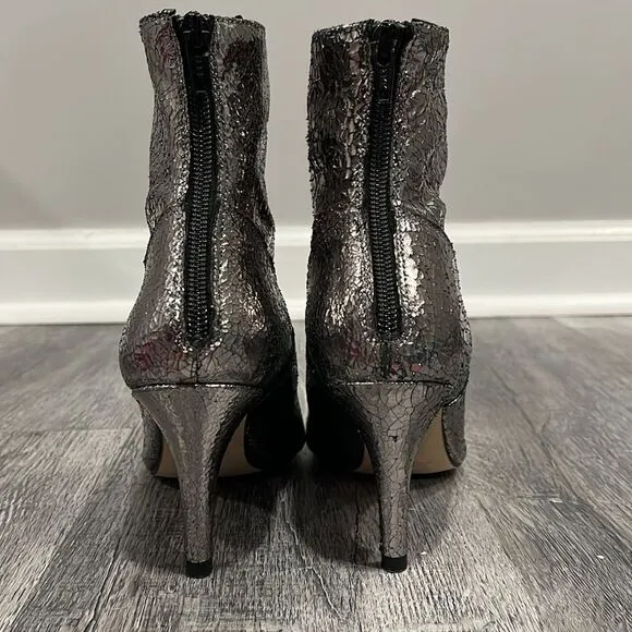 Free People NWOB Leather Lexi Heel metallic bootie - 37 (7-7.5)