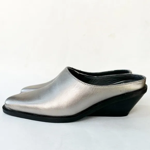 FREE PEOPLE Tallulah Womens Mules in Silver Size EU36.5/US6