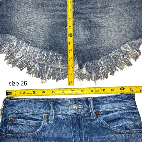 Free People We The Free Bailey Blue Denim Mini Skirt Sz 27 High Rise