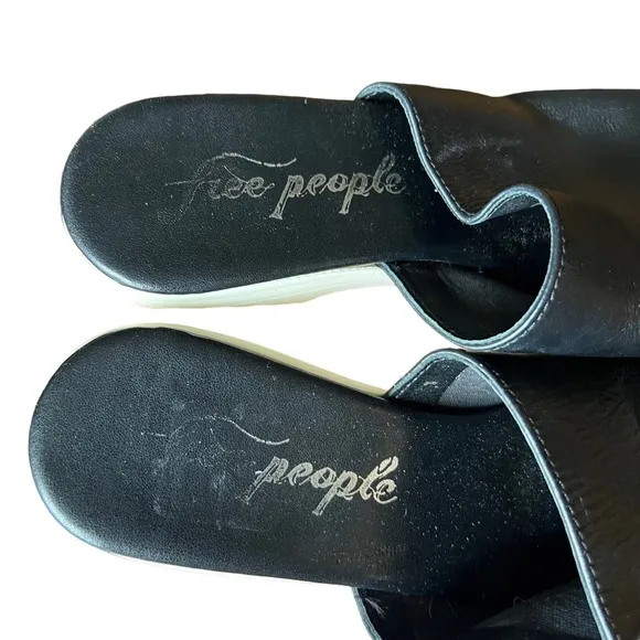 Free People Womens US 8 EU 38 Zoe Black Heeled Platform Slide Sandals Shoes