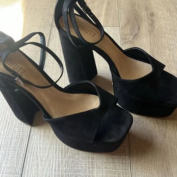 Free People x Schutz Aryia Platform Heels Black/ US 9.5