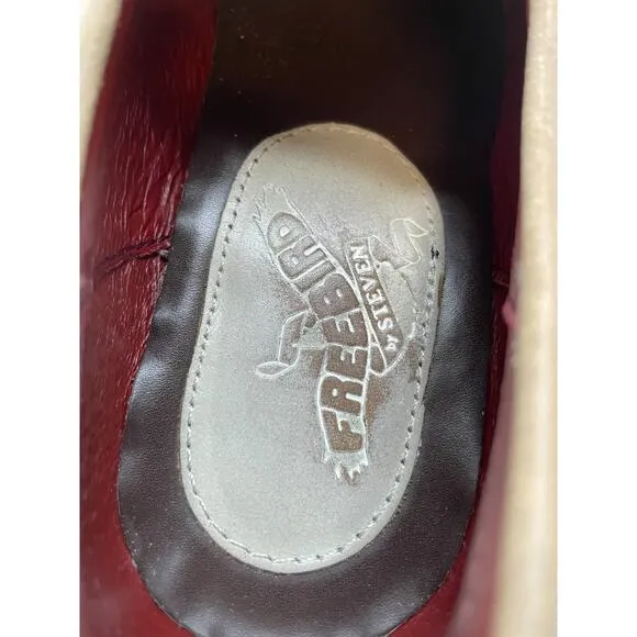 Freebird by Steven Chevelle Women's 8 Brown Snakeskin Leather Heel Loafer Shoes