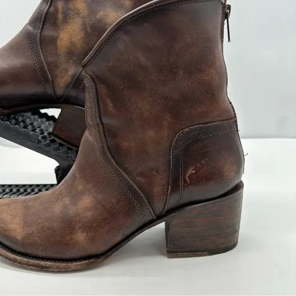 Freebird By Steven Womens 10 Peak Boots Zipper Moto Block Heel Western Y2K Biker