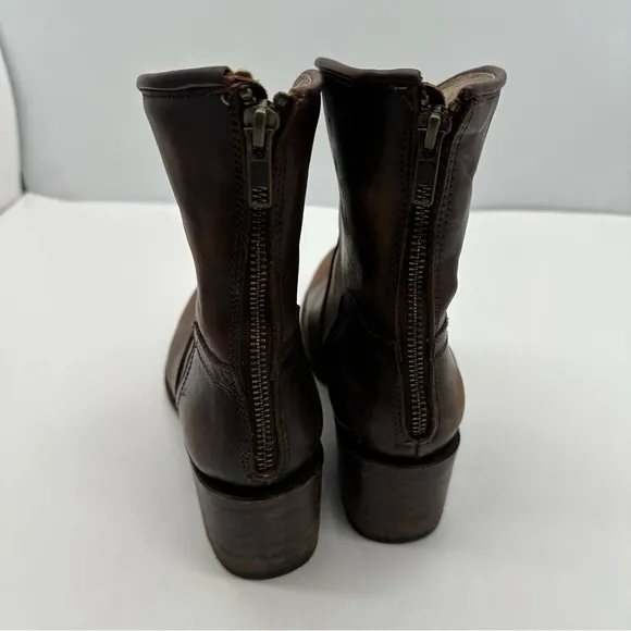 Freebird By Steven Womens 10 Peak Boots Zipper Moto Block Heel Western Y2K Biker