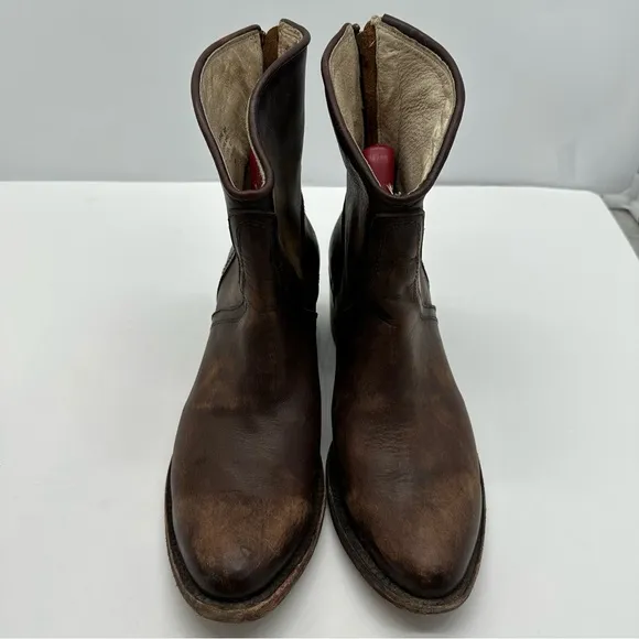 Freebird By Steven Womens 10 Peak Boots Zipper Moto Block Heel Western Y2K Biker