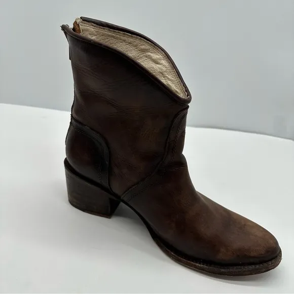 Freebird By Steven Womens 10 Peak Boots Zipper Moto Block Heel Western Y2K Biker