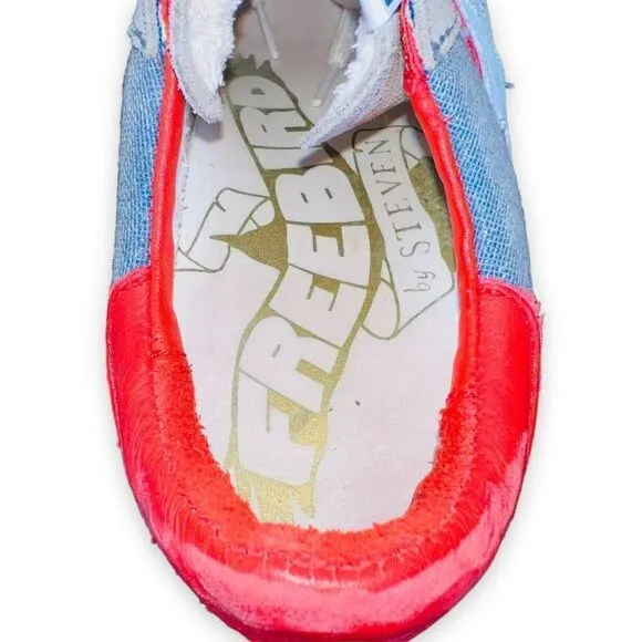 Freebird by Steven 927 Wedge Sneaker Blue / Red / White Women's 6