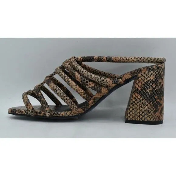 Free People US 7.5 EU 38 Colette Cinched Heel Python Animal Print Heels Shoes