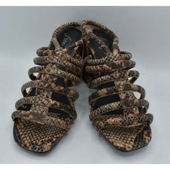 Free People US 7.5 EU 38 Colette Cinched Heel Python Animal Print Heels Shoes