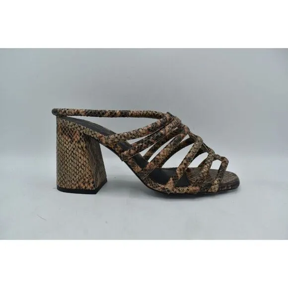 Free People US 7.5 EU 38 Colette Cinched Heel Python Animal Print Heels Shoes