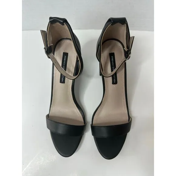French Connection Women's Dream Block Heel Sandals Black Size 7.5 NWT