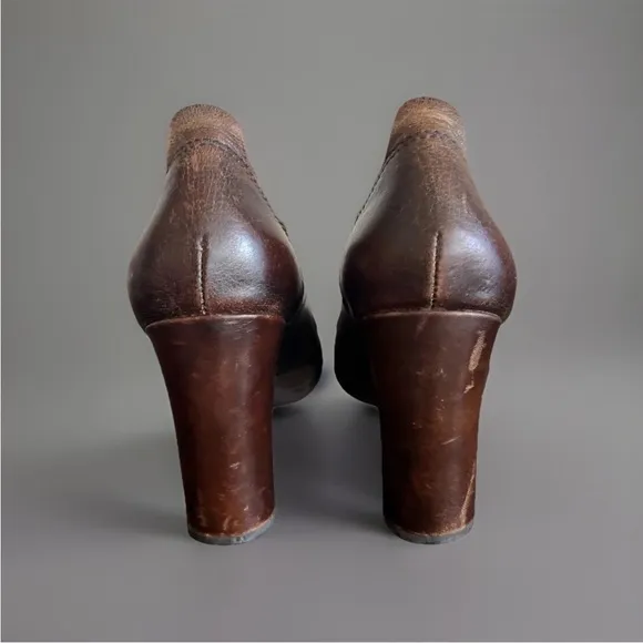 Frye Adrienne Oxford Heels Leather Brown 8
