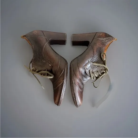 Frye Adrienne Oxford Heels Leather Brown 8