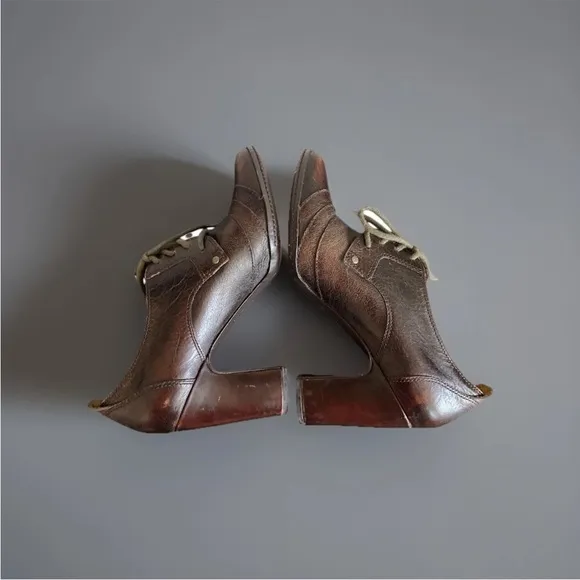 Frye Adrienne Oxford Heels Leather Brown 8