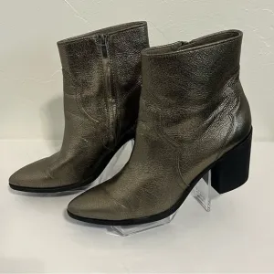 Frye Flynn Textured Metallic Leather Ankle Boots