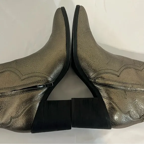 Frye Flynn Textured Metallic Leather Ankle Boots