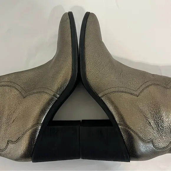 Frye Flynn Textured Metallic Leather Ankle Boots