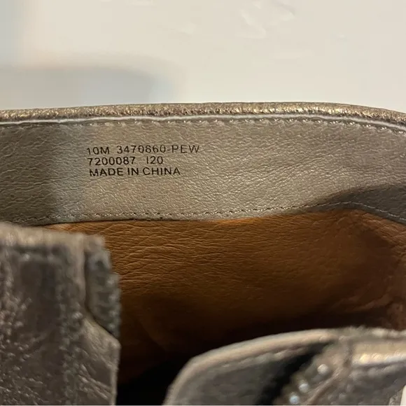 Frye Flynn Textured Metallic Leather Ankle Boots