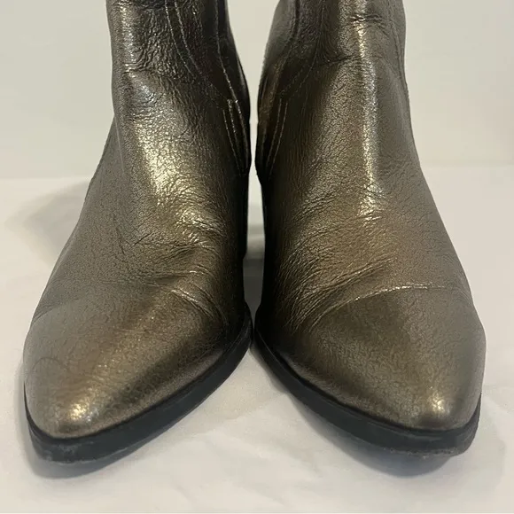 Frye Flynn Textured Metallic Leather Ankle Boots