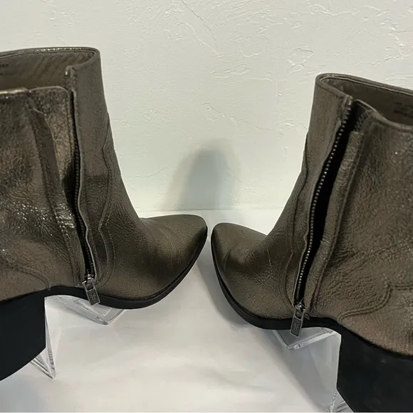 Frye Flynn Textured Metallic Leather Ankle Boots