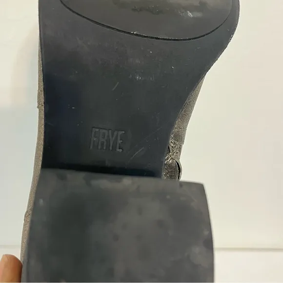 Frye Flynn Textured Metallic Leather Ankle Boots