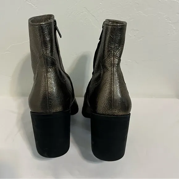 Frye Flynn Textured Metallic Leather Ankle Boots