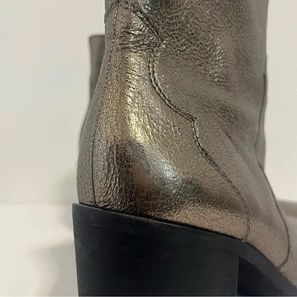 Frye Flynn Textured Metallic Leather Ankle Boots