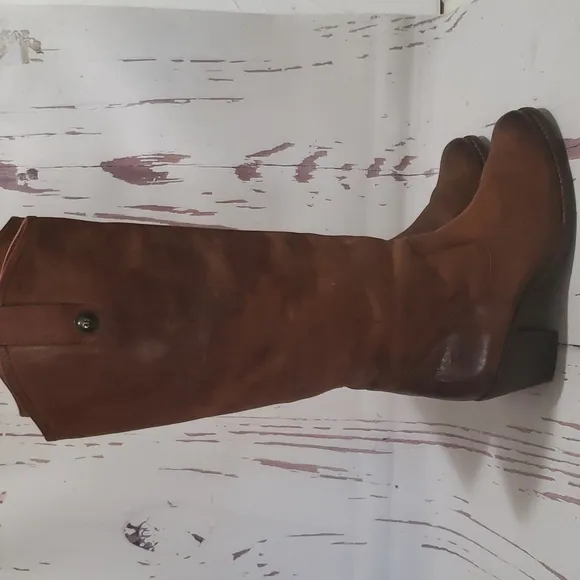 Frye Jackie 6.5 brown heel distraes color woman boots