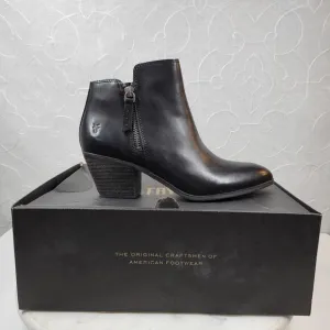 Frye Judith Womens Ankle Boots 6.5 Black Leather Zipper Block Heel Booties NEW