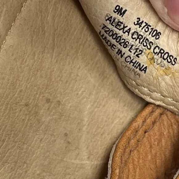 Frye wedge Alexa Criss Cross sandals tan leather 9M