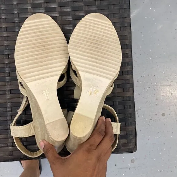 Frye wedge sandals, women’s size 10
