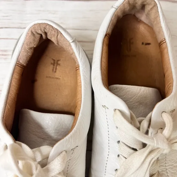 Frye White leather casual sneakers size 6.5‎