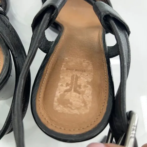 Frye Women's Dani Sandals Women's Size 9.5 Black Leather Block Heel Strappy