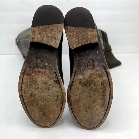 Frye Women's Melissa Button Dark Brown Leather Boots