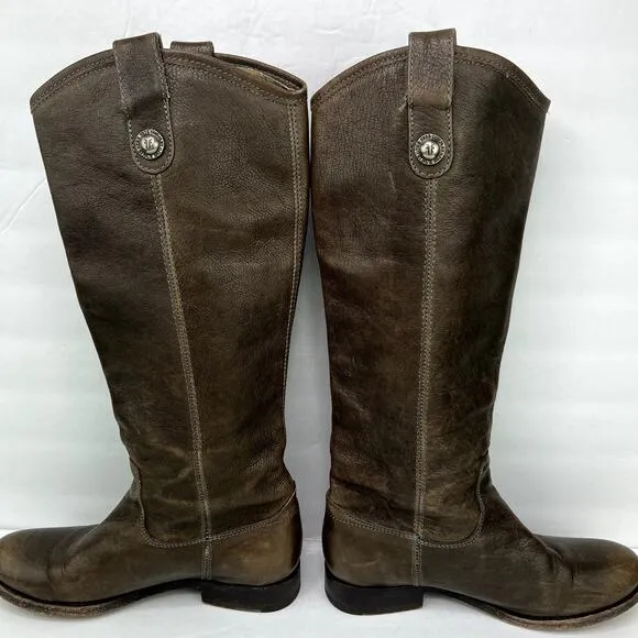 Frye Women's Melissa Button Dark Brown Leather Boots