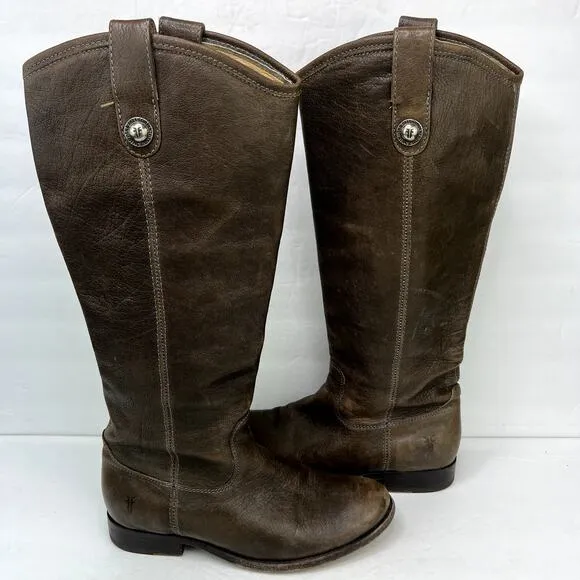 Frye Women's Melissa Button Dark Brown Leather Boots