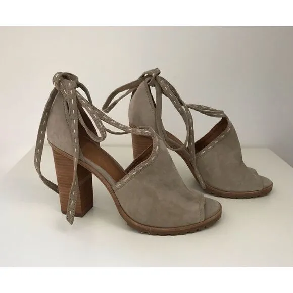 FRYE Ash Suzie Pickstitch Lug Peeptoe  Sandal