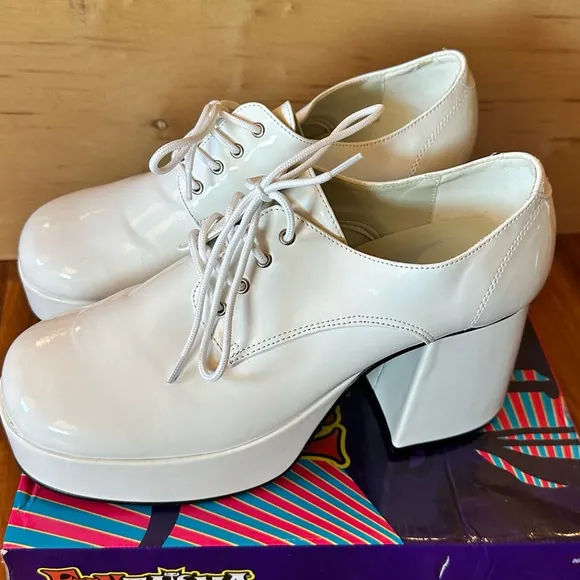 FUNTASMA Jazz-02 Disco Shoes for Men Size 10-11M Patent White