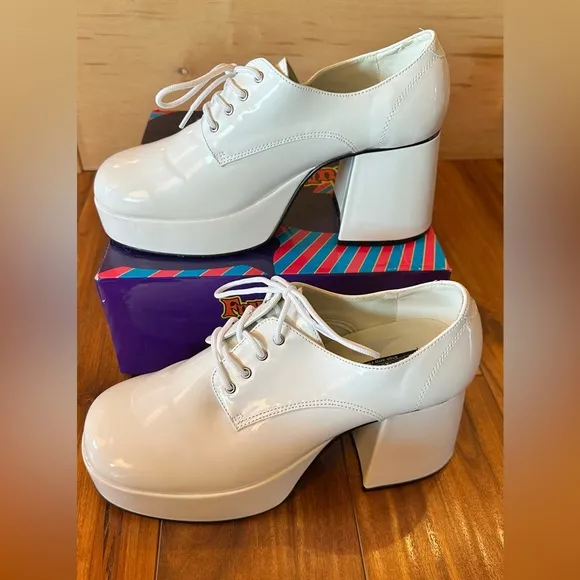 FUNTASMA Jazz-02 Disco Shoes for Men Size 10-11M Patent White