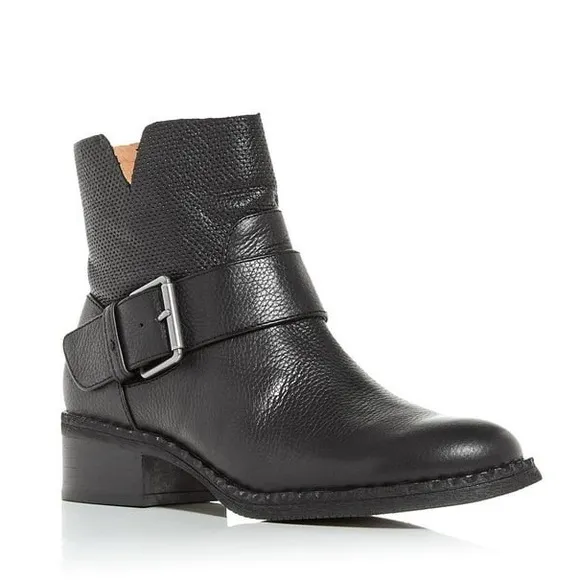 Gentle Souls by Kenneth Cole Best Slit Moto 2 Black Leather Ankle Boots