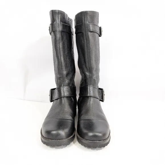 Gentle Souls by Kenneth Cole Buckled Up Moto Boot sz 7 Women Black Leather
