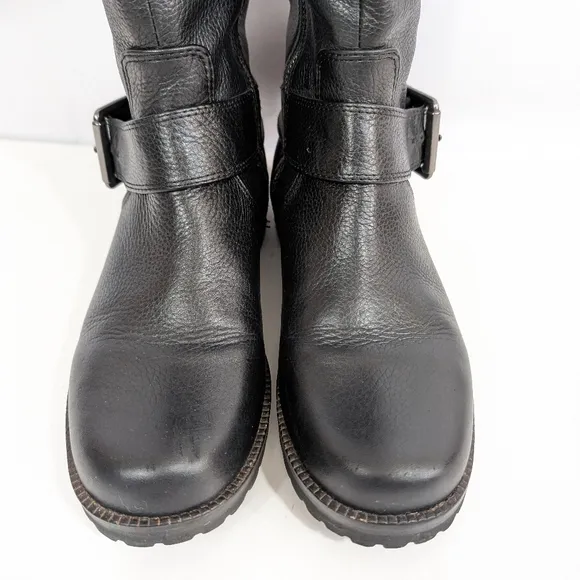 Gentle Souls by Kenneth Cole Buckled Up Moto Boot sz 7 Women Black Leather