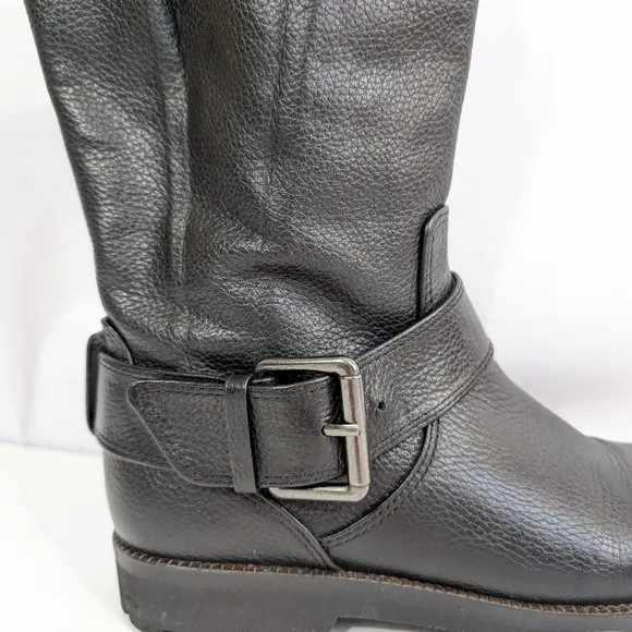 Gentle Souls by Kenneth Cole Buckled Up Moto Boot sz 7 Women Black Leather
