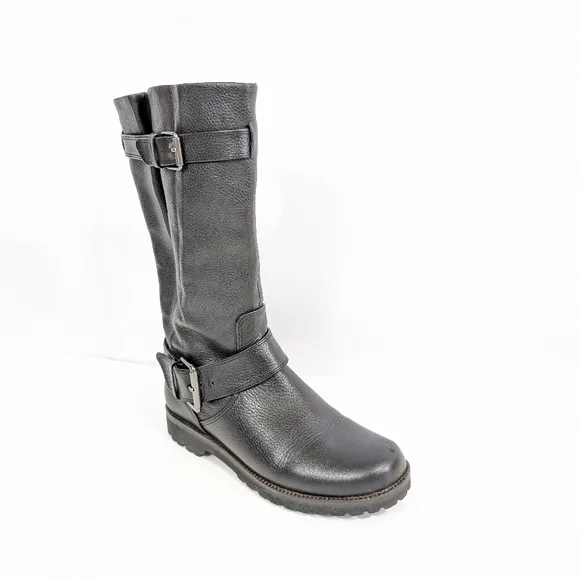 Gentle Souls by Kenneth Cole Buckled Up Moto Boot sz 7 Women Black Leather