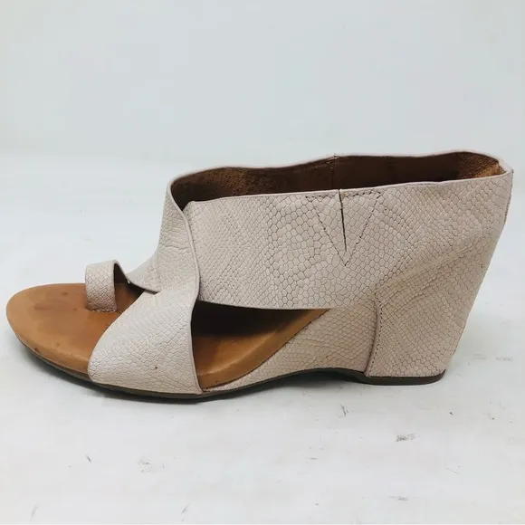 Gentle Souls Inna Snake Print Leather Wedge Sandals.