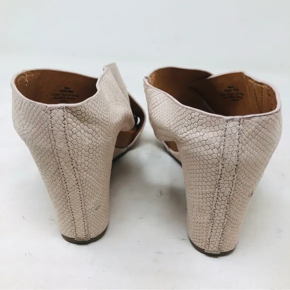 Gentle Souls Inna Snake Print Leather Wedge Sandals.